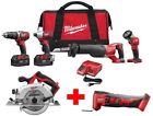 2696-24-2630-20-2626-20 Milwaukee Lithium Cordless Keyless Chuck Led Light Combo 0895101017657