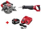 2731-20-2720-20-48-59-1890 Milwaukee Circular Reciprocating Saws Combo Kit Keyless Chuck 0985100000016