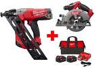 2743-20-2730-20-48-59-1852p Milwaukee Angled Finish Nailer Circular Saw Combo Kit 0895101004244