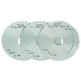 42805 3pc. 2inch X 100t 3/8inch Hss Blade For Mini High Speed Miter Cut Off Saw
