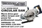 13professional 68988 Chicago Electric Power Tools Professional Series Amp Worm Drive Framing