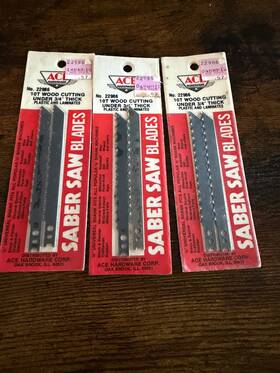 No.e-111 Ace Lot Of 3 Packs Saber Saw Blades 22986 10t Wood Cutting New Sealed