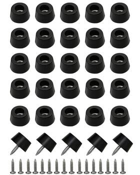 Adwuali D15 12 H8mm 30pc Soft Cutting Board Rubber Feet With 304 Stainless Steel Screws Not Slip