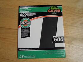 P-600 Ali Industries 4238 25 Pack Gator 9 Inch X 11 Waterproof Sanding Sheets 600 Grit