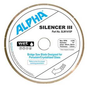 Slw1410p Alpha Silencer Iii Blade For Porcelain/crystallized Glass