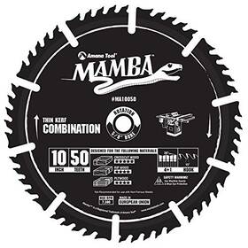 Ma10050 Amana Tool Mamba Thin Kerf Combination Carbide Saw Blade 10 Inch X 50t