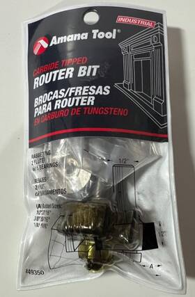 49350 Amana Tool New Multi-rabbet Bit Router 5 Depths 1-3/8 D X 1/2 Ch Shk