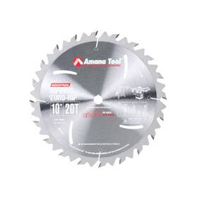 Rb1020 Amana Tool Euro Rip Blade With Cooling Slots 10 Inch X 20t 18 Deg 5/8 Bore