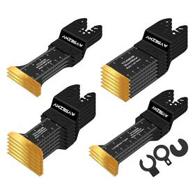 Dtjp0013 Amzbsaw 18 Pcs Titanium Oscillating Tool Blade Metal Cutting 4 Types Professional Os