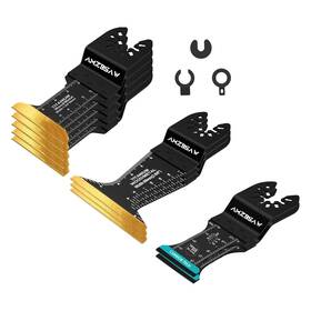 Dtjp0027 Amzbsaw 10pcs Titanium And Carbide Oscillating Multitool Blades Metal Cutting Profes