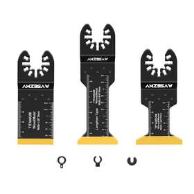 Amzbsaw Inc 313046063084 3pcs Titanium Oscillating Saw Blades Metal Cutting Quick Release Multit