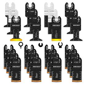 Amzwei 313030769718 28pcs Oscillating Saw Blades Professional Universal Titanium Multitool F
