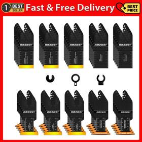 Amzwei 445045960989 50pcs Titanium Oscillating Tool Blades Curved Edge Saw For M