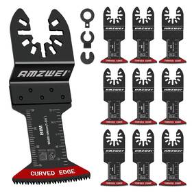 Amzwei 705353397738 10 Pcs Bi-metal Oscillating Tool Blades Metal Cutting 1-3/4 Inch Curved Edge Multit