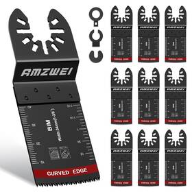 Amzwei-osb-bm10 Amzwei 10 Pcs Bi-metal Oscillating Tool Blades 1-3/8 Inch Curved Edge Multitool 10pcs