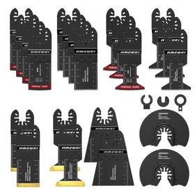 Jp002-24pk-pro Amzwei 25pcs Titanium Oscillating Tool Blade Professional Bi-metal Multitool Blades