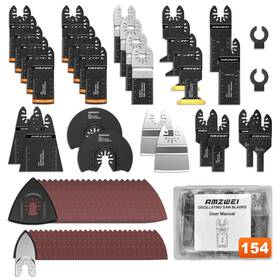 Jp005 Amzwei 154 Oscillating Tool Blade Titanium Multitool Blades With Case Sandpaper Fo