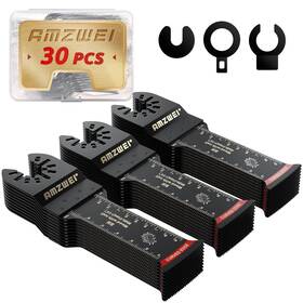 Jp006-us-pro Amzwei 30 Pcs Extra Long Oscillating Tool Blades Bi-metal Curved Edge Multitool Bla