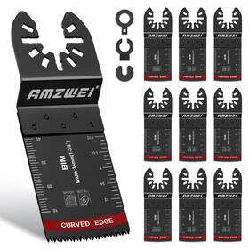 Jp007 Amzwei 10 Pcs Bi-metal Oscillating Tool Blades 1-3/8 Inch Curved Edge Multitool