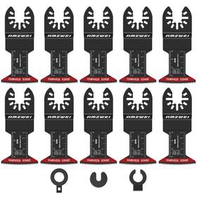Jp008-10pk-1 Amzwei Bi-metal Oscillating Saw Blades 10 Pcs 1-3/4 Inch Curved Edge Multitool F
