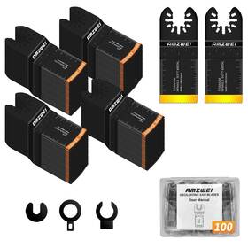 Jp017-us Amzwei 100pcs Multi Tool Blades Titanium And Hcs Professional Oscillating Saw Blade