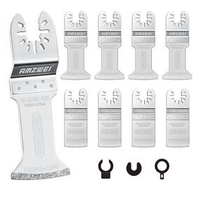 Jp034 Amzwei 8pcs Diamond Oscillating Tool Blades Curved Edge Long Multi Blad