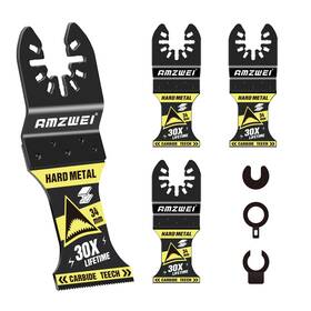 Jp039 Amzwei 4pcs Upgraded Carbide Oscillating Tool Blades Ticn Coated Heary Duty Multito