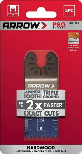 Osc103-3 Arrow New Pro Hardwood Oscillating Blade 3pk - Free Ship