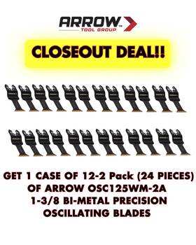 Osc125wm-2a Arrow Tool Group 12-2 Packs 24 Blades Of Titanium-coated Bi-metal Oscillating