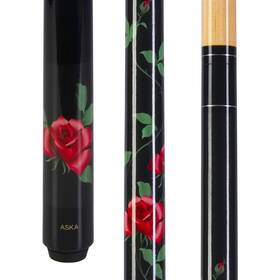 Aska 754220785048 Black Rose Pool Cue Stick 58 Inch Billiard Canadian Hard Rock Maple Sh
