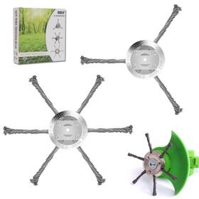 Gcjdct-2p Asoqola 6 Inch Steel Wire Brush Cutter Trimmer Head 3/6 Blade Heads Mower Tr
