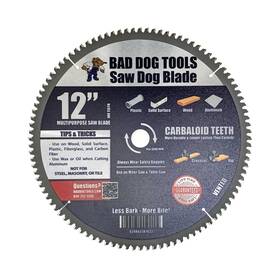 Bad Dog 398433811121 Tools Saw 12 Inch Circular Blade. 100-tooth Carbide Tipped Finish