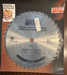 Ctc-1040 Bahco 10 Inch 40-tooth Saw Blade #ctc-1040 Carbide Tipped For 5/8 Arbor New