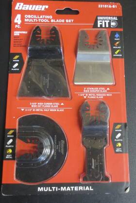 70722 Bauer 193175508553 4pc Oscillating Multi-tool Blade Set -universal Fit- Item #70722