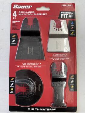 23101a-b1 Bauer Oscillating Multi Tool Blade Set 4 Pc