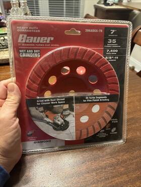 206adgs-7b Bauer 57566 7 Inch Diamond Turbo Segments Cup Wheel Wet And Dry Grinding