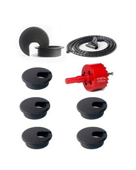 Bicafa 739713398127 6 Pack Desk Grommet 50mm 1.97 Inch Bi-metal Hole Saw Kit With Cor... Fast Ship