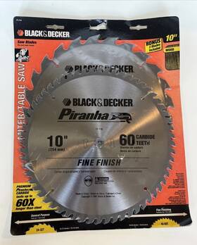 Black Decker 028877485973 And Piranha 10 Inch Carbide 24t Gp 60t Fine Finish Blades New