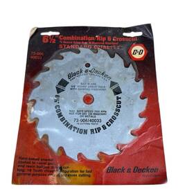 73-006 Black Decker 40033 New And 6 1/2 Inch Chrome Plated Combo Rip Crosscut Saw Blade