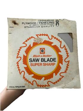 73-048 Black & Decker And Super Sharp Saw Blade 8 In Chrome Plywood Paneling 40198