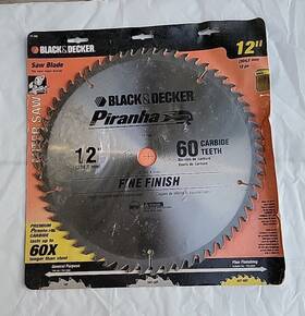 77-780 Black Decker And 12 Inch 60t Piranha Fine Finish Saw Blade 1 Arbor Carbide Tipped Nos