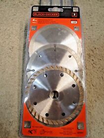N522530 Black Decker Bdadiam3pk Tile And Masonry Diamond 4inch Saw Blades 3-piece Set