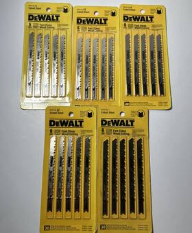 Dw3703-5 Black & Decker Dewalt 4 Inch 6 Tpi U-shank Fast Smooth Cobalt Steel Jig Saw Blade-wood 5pk