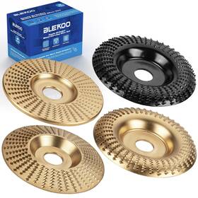 Blekoo 313049959933 4pc Wood Carving Disc Set For 4 Inch Or 4.5 Angle Grinder With 5/8 Arbor