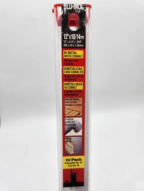 Blu-mol 035781028288 12 Inch 10/14 Tpi Reciprocal Saw Blades Bi-metal W Cobalt - 10 Pack