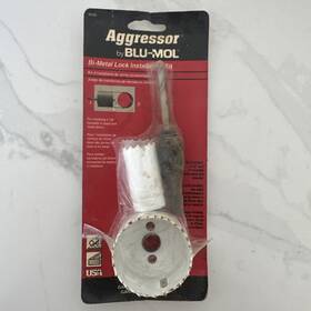 6556 Blu Mol Metal And Wood Door Lock Installation Kit Bi Hole Saw 2-1/8 1 Inch Usa