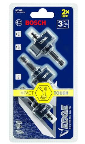 Bosch 000346398380 Htws 3-piece Thin-wall Hole Saw Set Blue