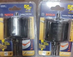 Hcd212 Bosch Daredevil 2-1/8 In. Wood Hole Saw With Arbor Pack 2 New Free Ship