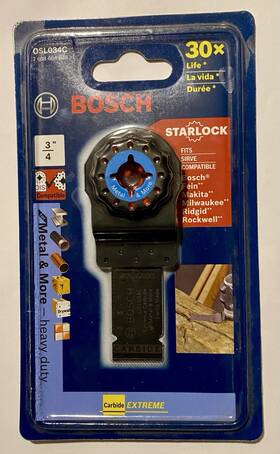 Osl034c Bosch Starlock Oscillating Multi Tool Carbide Plunge Cut Blade 3/4 Inch