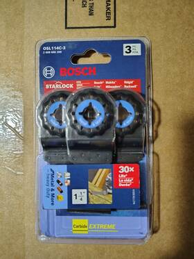Osl114c-3 Bosch 1-1/4 Inch Oscillating Saw Blades 3 Pcs Metal And More Heavy Duty New
